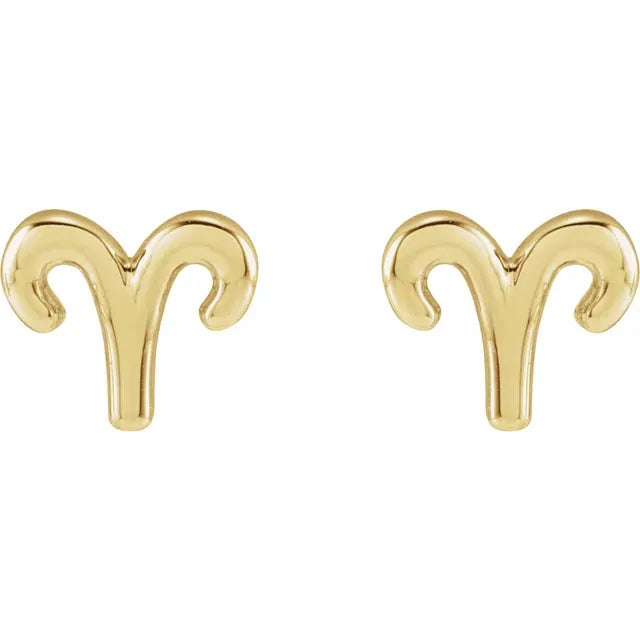 Aries Zodiac Stud Earrings - Ex Aurum Jewellers