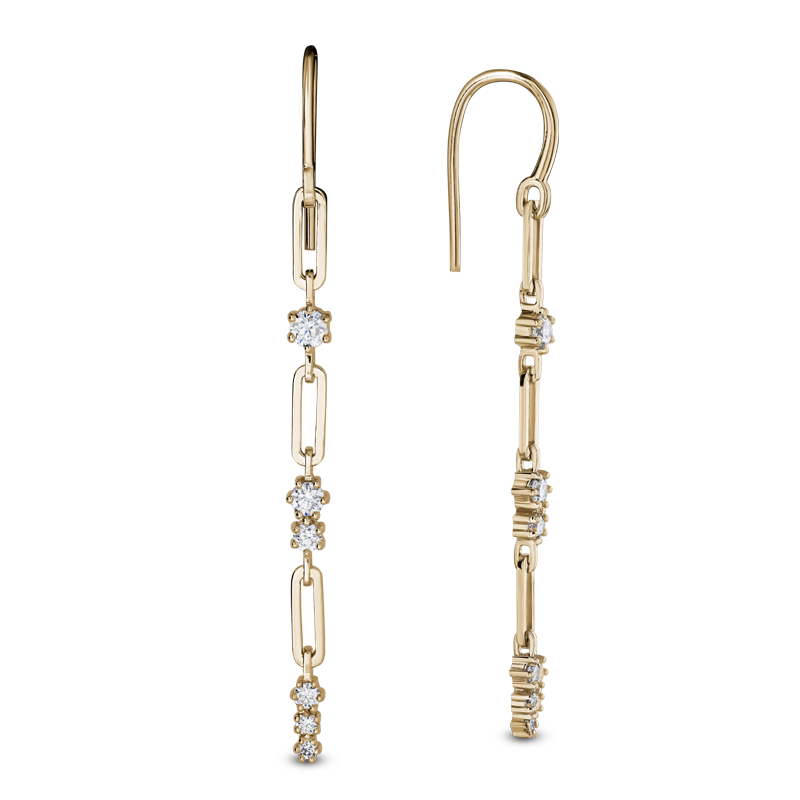 Diamond & Link Drop Earrings - Ex Aurum Jewellers