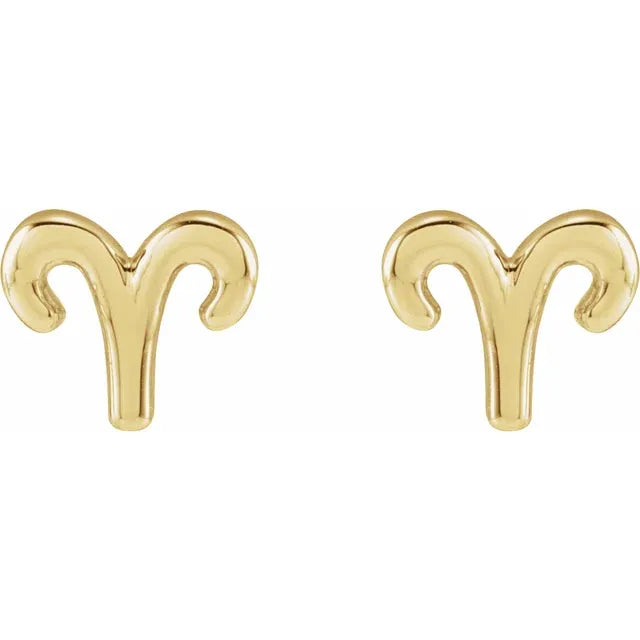 Aries Zodiac Stud Earrings