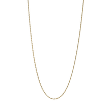 Load image into Gallery viewer, Elegant 20-inch 18K yellow gold cable chain necklace, Italian-made, with a 1.3mm width and diamond-cut detailing, offering a sophisticated longer look perfect for layering.
