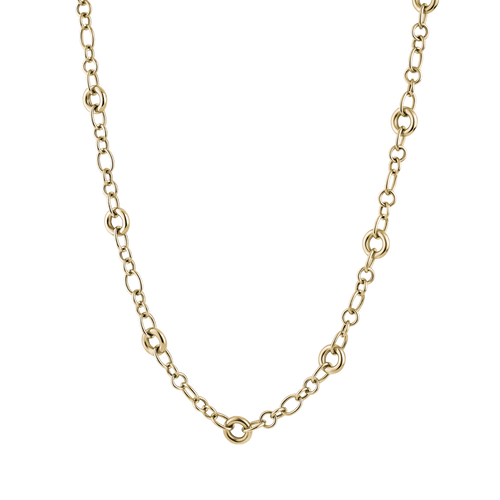 Luxurious Italian-made 18K yellow gold necklace, weighing approximately 9.2 grams with an adjustable 18-inch length, featuring a lobster clasp for versatile styling.