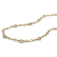 Load image into Gallery viewer, Luxurious Italian-made 18K yellow gold necklace, weighing approximately 9.2 grams with an adjustable 18-inch length, featuring a lobster clasp for versatile styling.
