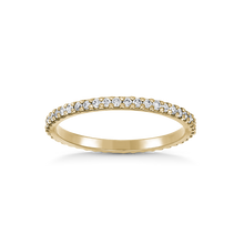 Load image into Gallery viewer, Sophisticated full eternity band in 14K yellow gold, featuring a seamless row of round brilliant diamonds totaling approximately 0.42tcw, each diamond 0.015ct, set with shared beaded pavé for a sleek and shimmering finish.
