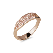 Load image into Gallery viewer, 14K yellow gold, featuring a delicate pave setting with 0.29tcw of vibrant pink lab diamonds (57 in total), embodying luxurious and feminine charm with a warm rosy tone.
