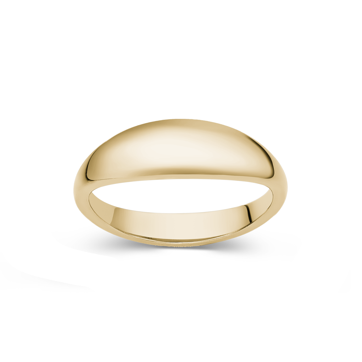 Elegant ring in 18K yellow gold, with a fluid, sculpted design, offering a rich glossy finish and organic essence, providing both comfort and style.