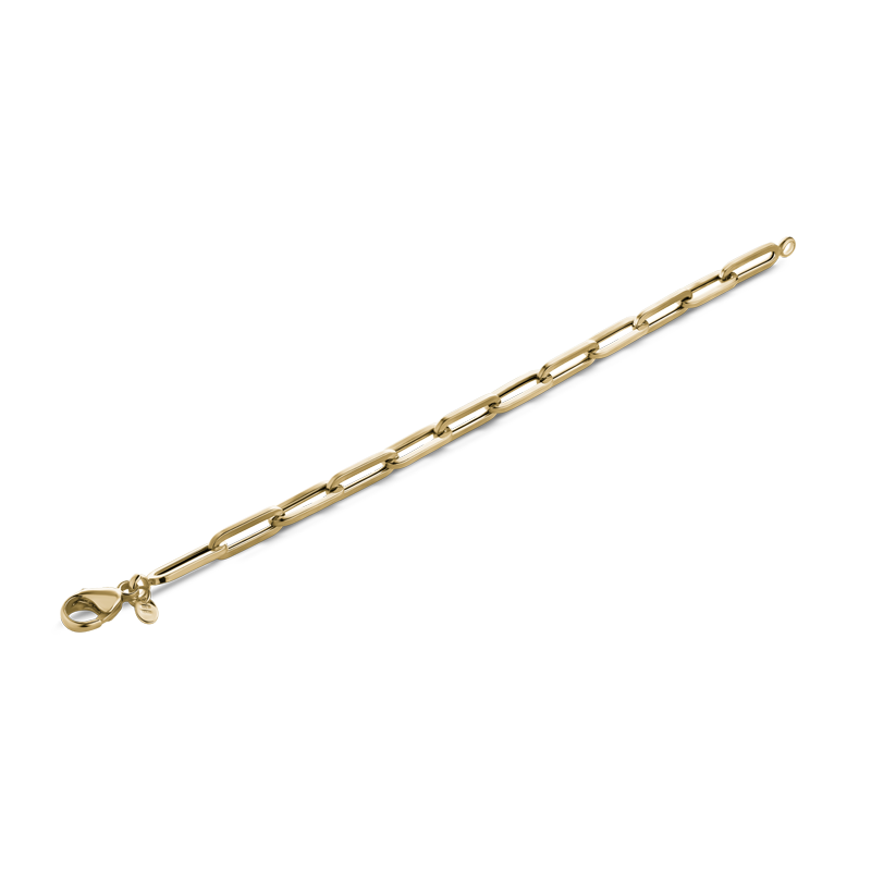 Elegant bracelet in 14K yellow gold, weighing approximately 6.8 grams, featuring high-polished, bold gold links for a touch of Italian sophistication. The 7-inch adjustable bracelet is secured with a lobster clasp.