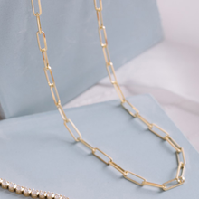 Load image into Gallery viewer, Stylish necklace in 14K yellow gold, weighing 13.3 grams, with an 18-inch adjustable length. It features polished, bold links that embody modern Italian luxury, ideal for solo wear or layering with other pieces.
